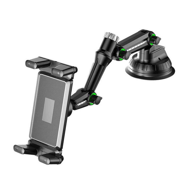 Car suction cup extended tube phone holder for foldable screen phones and tablets, truck and bus mounts